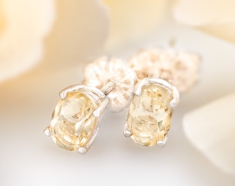 Oval Imperial Topaz Sterling Silver Earrings, Brazil