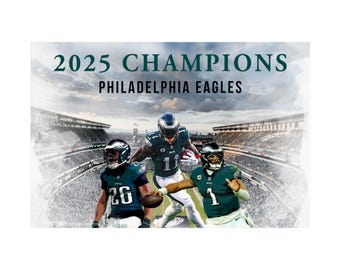 Philadelphia Eagles 2025 Super Bowl Champions Satin Poster