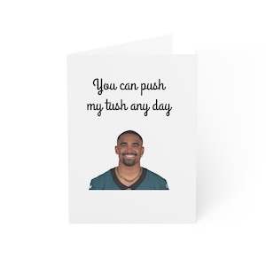 Jalen Hurts - Philadelphia Eagles - Tush Push - Valentinstag Grußkarten - Adler Valentine (1, 10, 30 und 50 Stück)