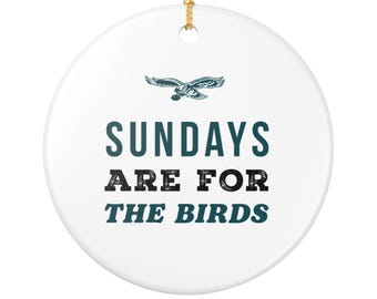 Kerstornament Philadelphia Eagles - zondagen zijn voor de vogels keramisch ornament - cadeau Philadelphia voetbalfan - decoratie adelaarsboom