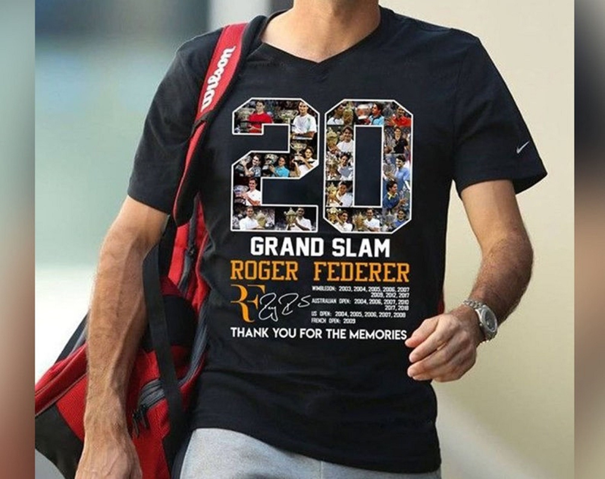 Discover Roger Federer 20 Grand Slam T-Shirt