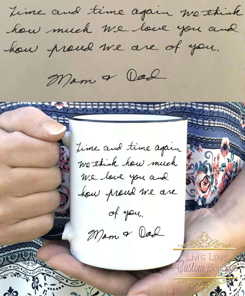 Loved one's handwriting mug Mourning Gift Memorial Etsy