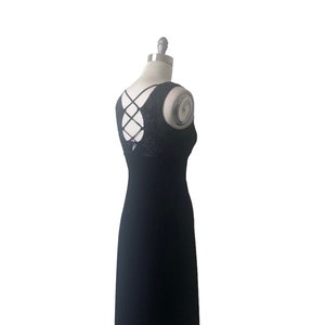Vintage 90’s  Black Velvet Dress, Special occasion cocktail dress, long  Black dress