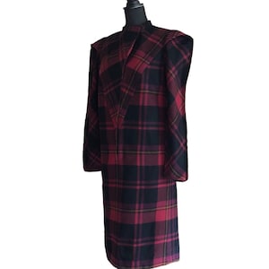 Vintage long plaid wool coat, 1980’s era