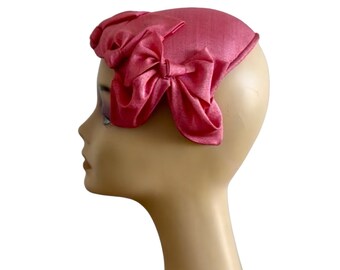 Vintage 1950’s Spring Pink Bow Hat, Cocktail hat, Fascinator, Cele Logan Label