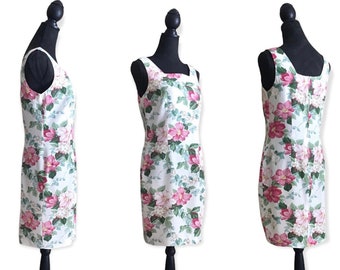 Pink Magnolia print spring floral dress, Hearts label, vintage 1980’s dress