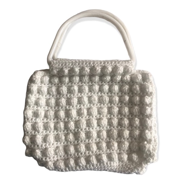 Vintage 1970’s  White Crochet Purse Spring Summer style