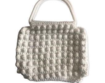 Vintage 1970’s  White Crochet Purse Spring Summer style