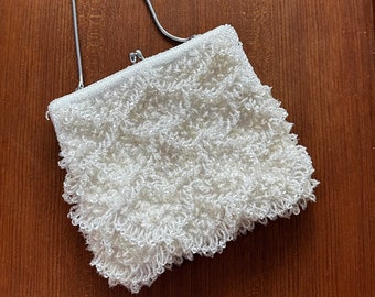 Vintage white beaded cocktail purse