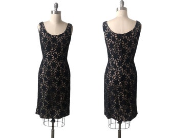 Vintage 1950’s Black Lace Dress,Lilly Diamond, Wiggle Dress, Cocktail dress
