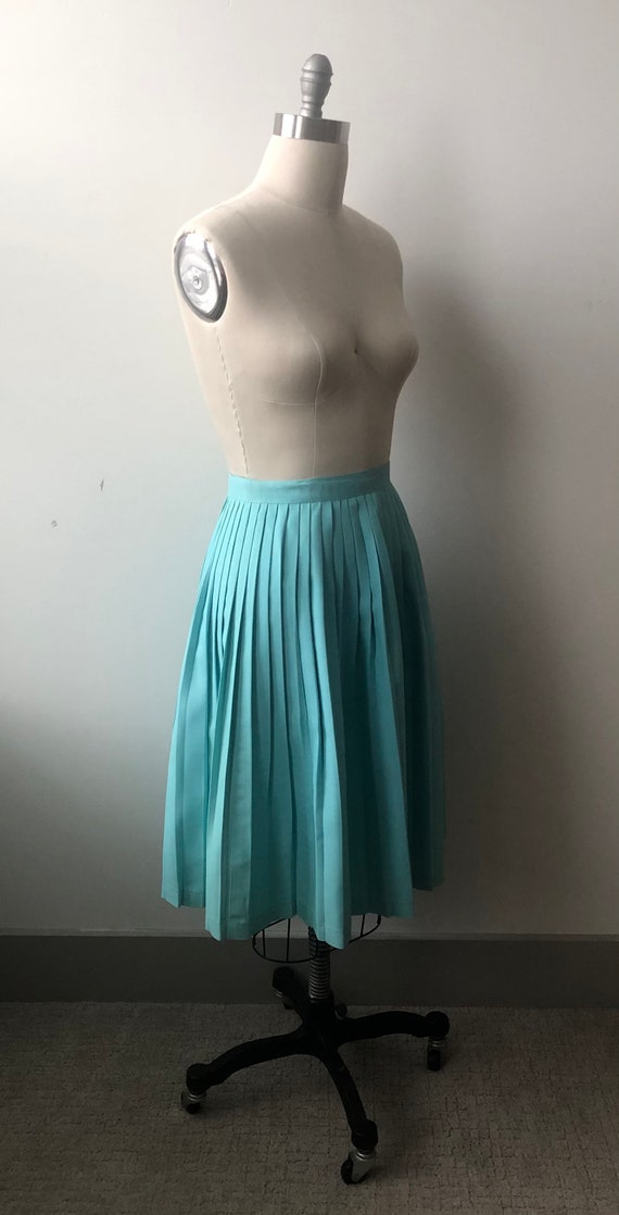 Vintage Pleated 1950's Blue skirt - image 6