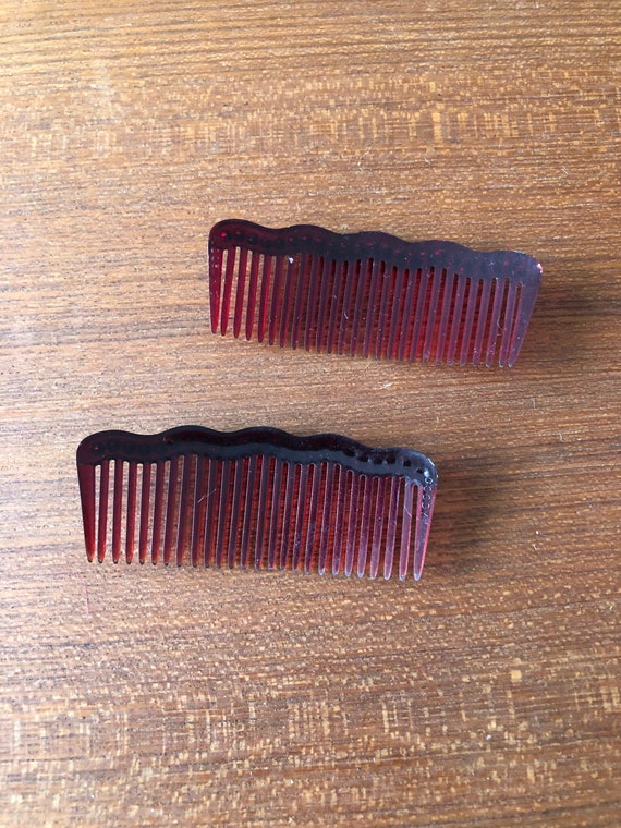 Vintage 1940's Rhinestone  Hair Combs, hair acces… - image 3