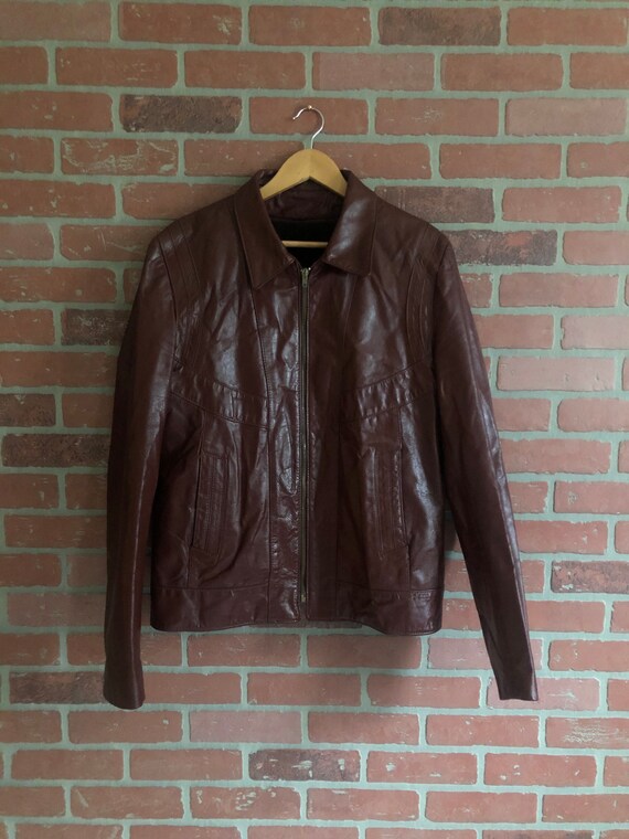 Brown leather Jacket - Vintage 1970’s Leather Coat