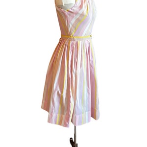 Spring pastels Vintage 1950s 1960s dress, Fit and flare dress image 2