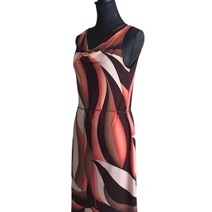 Vintage 1960&#39;s Dress,  Abstract Print, fall colors