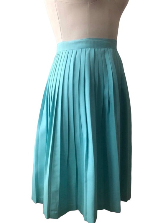 Vintage Pleated 1950's Blue skirt - image 5