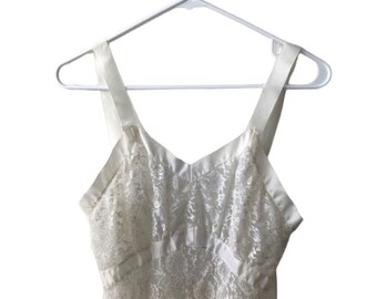 Vintage 1950’s White Lace Sheer Slip, 1950’s lingerie