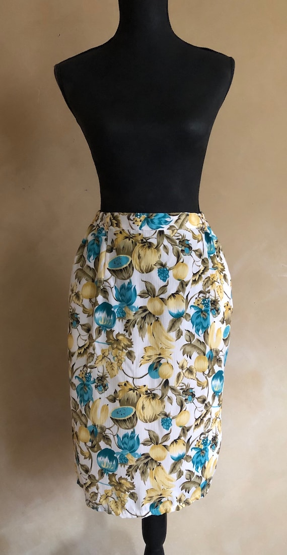 Vintage Skirt 1960’s - Fruit print - Summer Skirt
