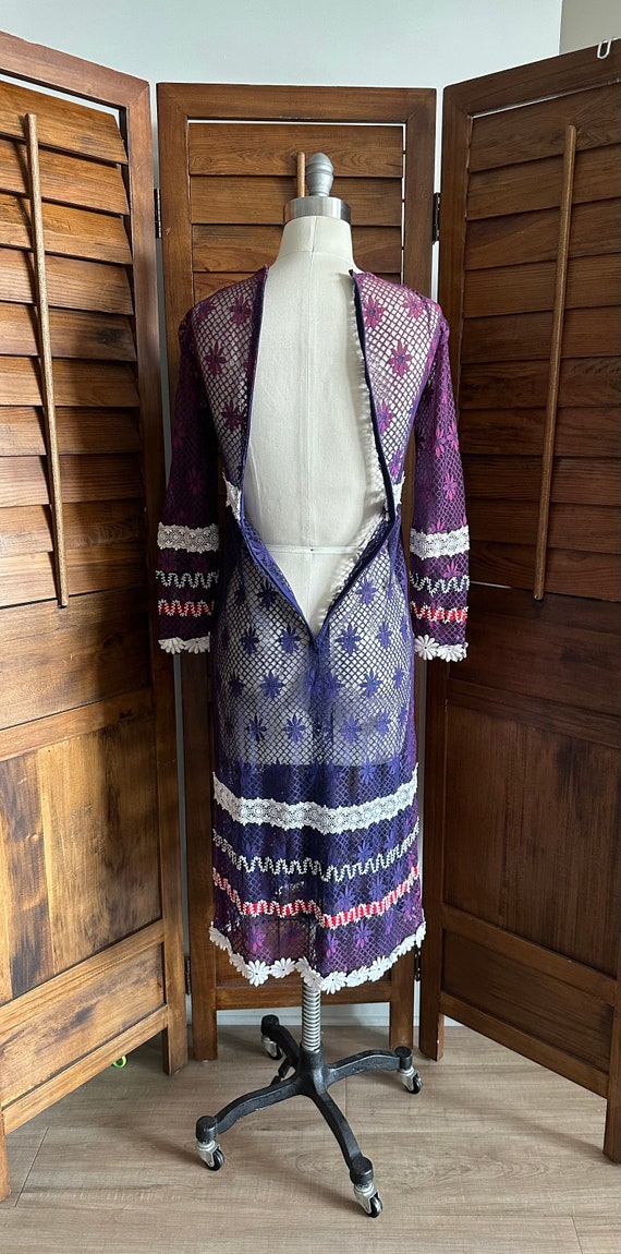 Vintage 1960’s era Purple Lace Dress,  Eloise Cur… - image 3