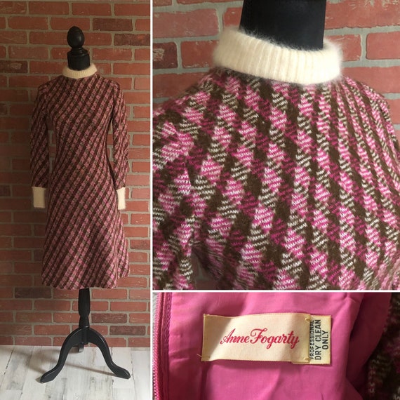Vintage 1960’s Argyle print Dress ~ Anne Fogarty