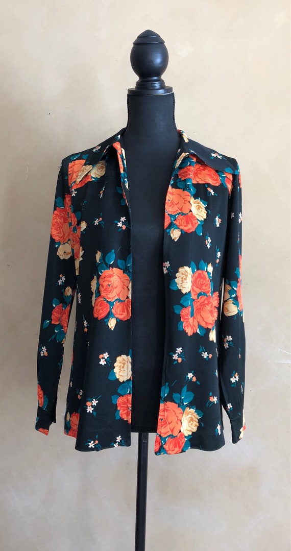 Vintage Floral Blazer - oversized collar with brig