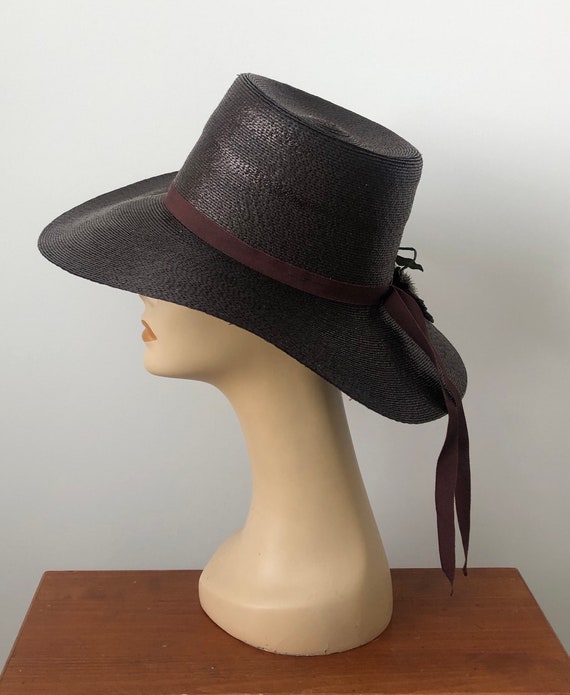 Vintage Brown Straw Hat, Saks 5th Avenue, Summer … - image 5