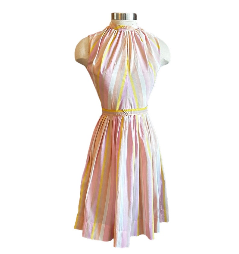 Spring pastels Vintage 1950s 1960s dress, Fit and flare dress image 1