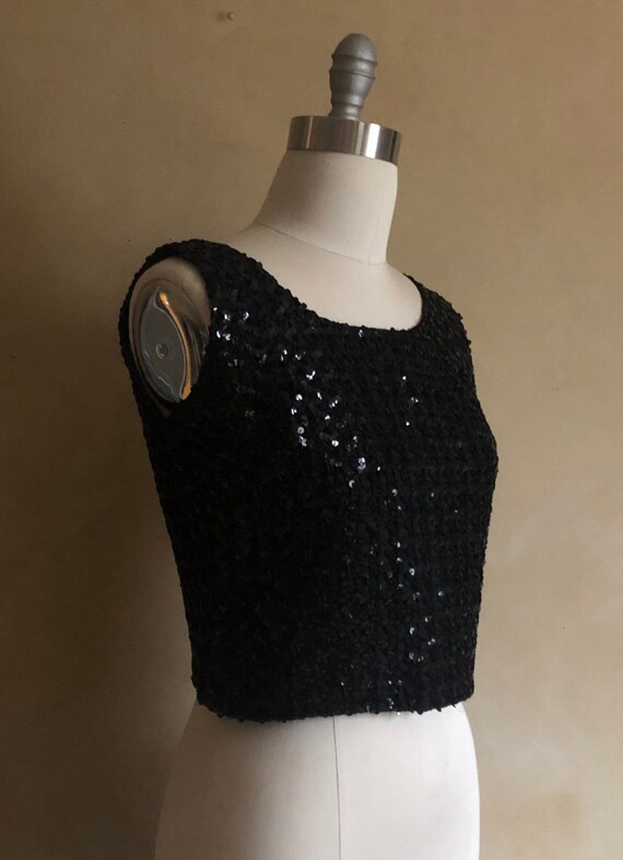 Vintage 1960’s Black Sequined Top