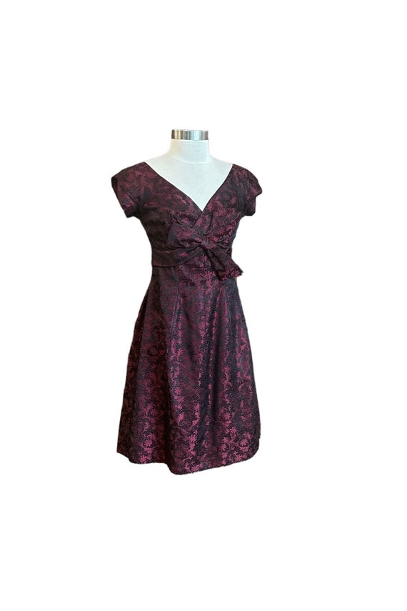 Vintage red cocktail dress, brocade, Party style C