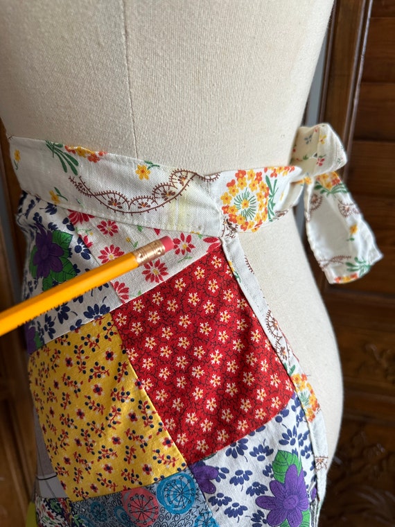 Vintage patchwork print apron , handmade,bohemian… - image 3