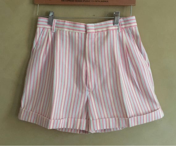 Pink striped shorts cotton vintage 70’s