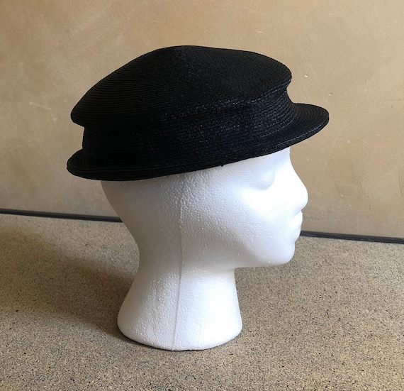 Vintage Black Straw Hat 1950’s