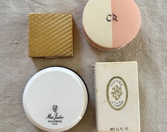 Vintage compact, 1950’s era, Max Factor, vintage vanity items, Charles of the Ritz