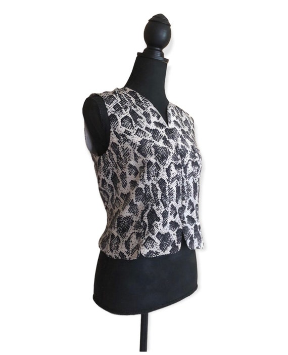 Silk Vest, Snakeskin pattern,  Silk