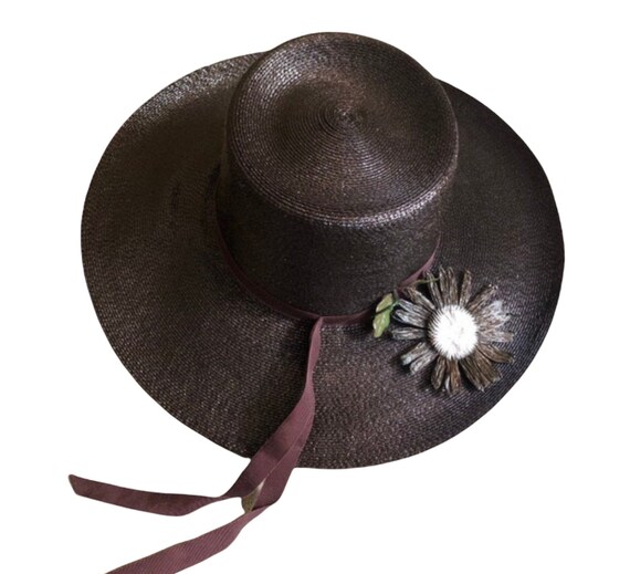 Vintage Brown Straw Hat, Saks 5th Avenue, Summer … - image 3