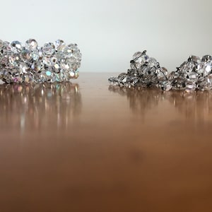 Vintage crystal bracelet and earring set, lots of sparkle