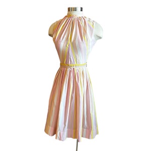 Spring pastels Vintage 1950s 1960s dress, Fit and flare dress image 4