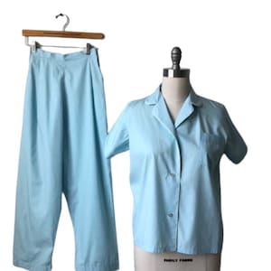 Vintage 1950’s Cotton Pajamas set, Vintage Midcentury sleepwear,  petite sizing, Best & Co label