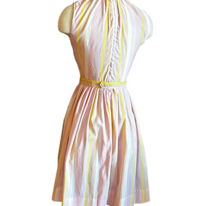 Spring pastels Vintage 1950s 1960s dress, Fit and flare dress image 3