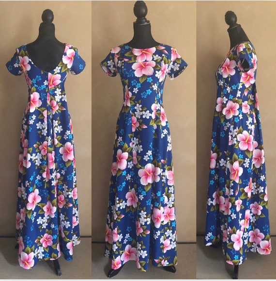 hibiscus print maxi dress