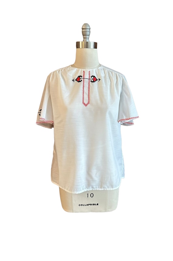 Vintage Hand Embroidered Blanco Top