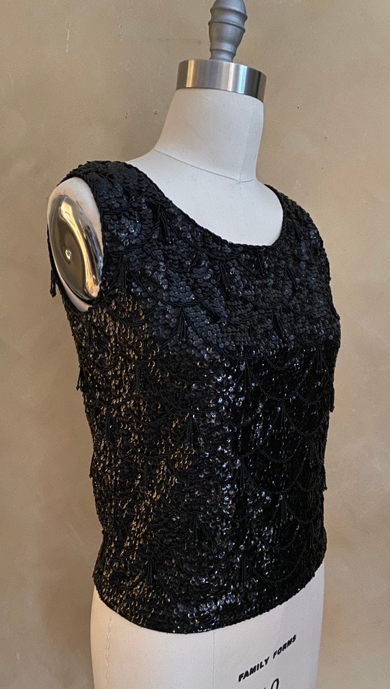 Black Sequined top vintage