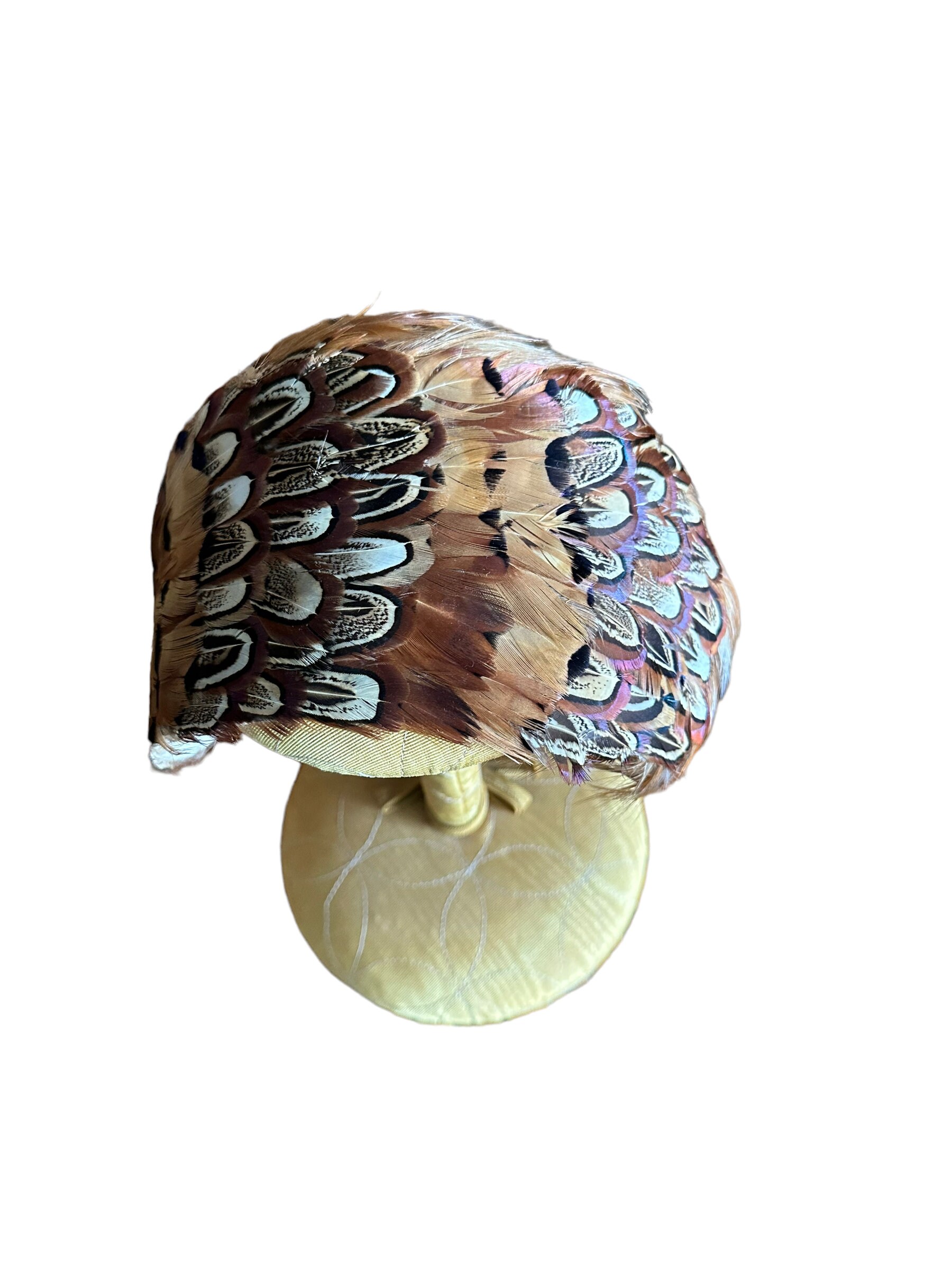 Vintage 1950s Pheasant Feather Hat: Autumn Head Piece - Etsy display picture 1