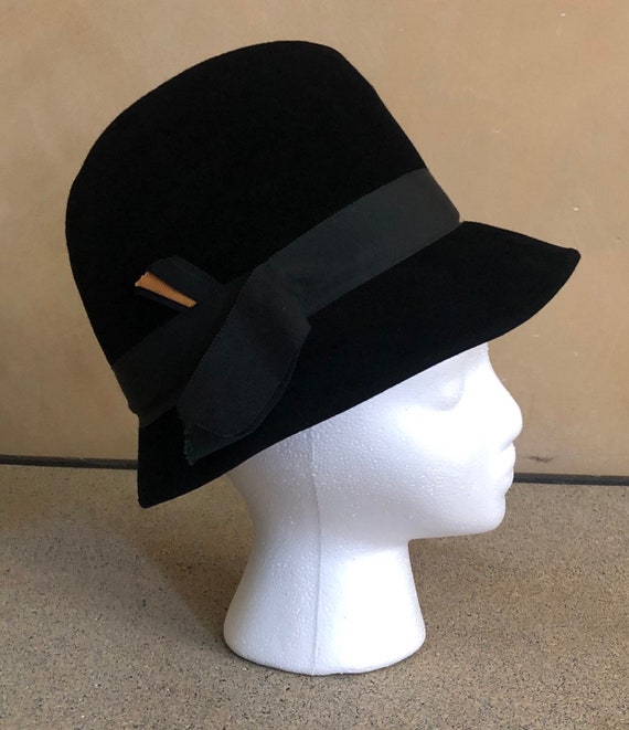 40’s Hat Black Fedora Vintage Livingston Bros
