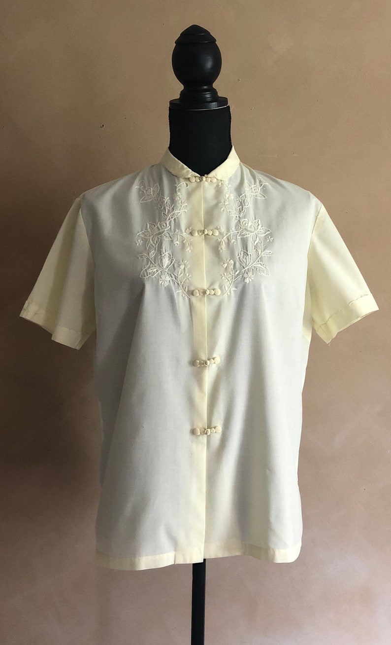 yellow Embroidered Cotton Blouse Daffodil brand Asian Style