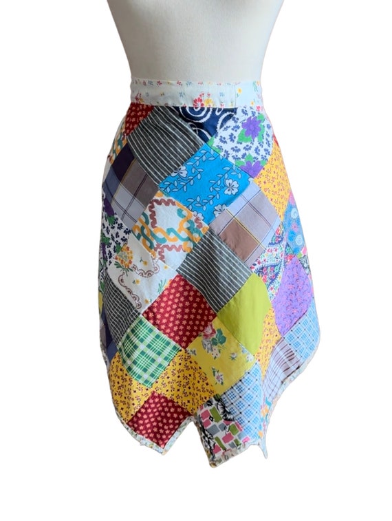 Vintage patchwork print apron , handmade,bohemian… - image 1