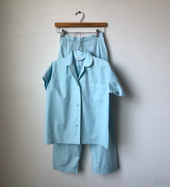 Vintage 1950’s Blue Cotton Pajamas, Vintage sleep… - image 3