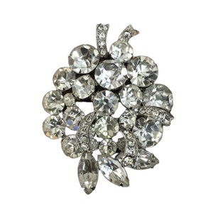 Vintage 1950&#39;s Rhinestone Brooch,  pin,oversized brooch,  Midcentury costume jewelry