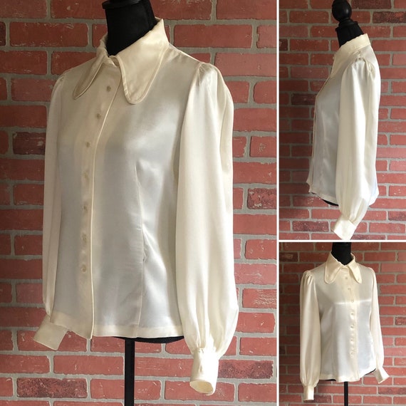 Vintage 1960’s Blouse ~ Full bishop sleeve ~ Crea