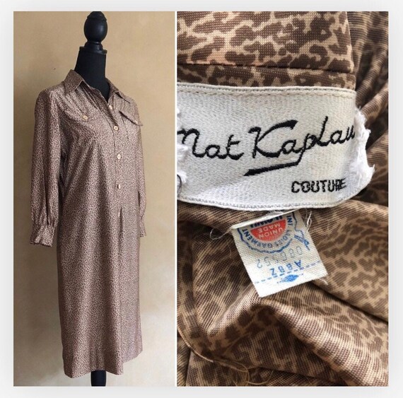 Leopard Dress - Vintage 1970’s shirt dress